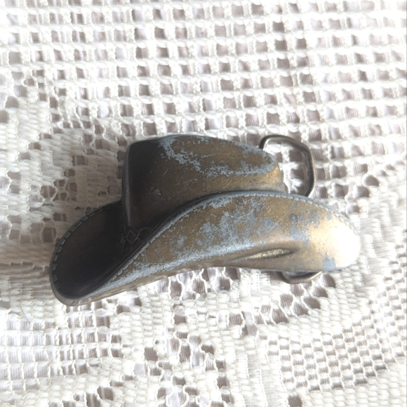 Accessories Vintage Cowboy Hat Belt Buckle Metal Western Tarnished